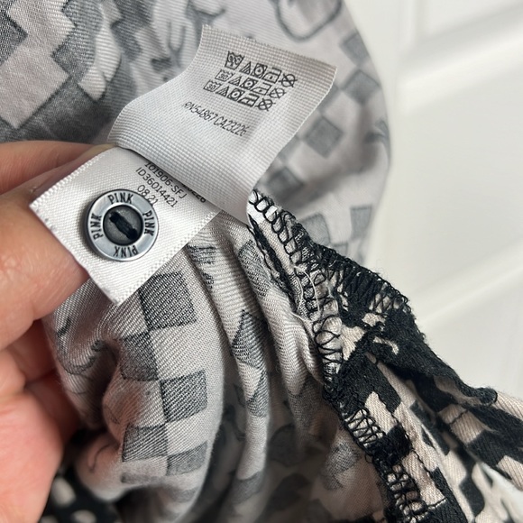 Pajamas button up shirt with pants PINK size M color black and gray - Picture 6 of 6